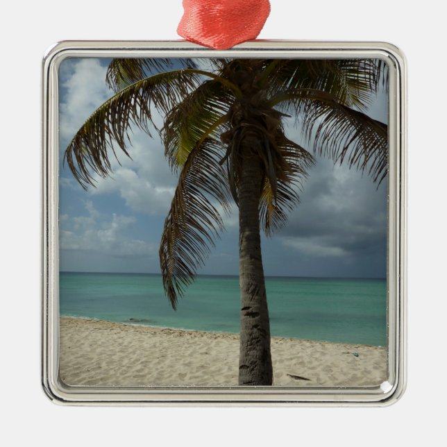 Aruban Beach I Beautiful Nature Scene Metal Ornament (Front)
