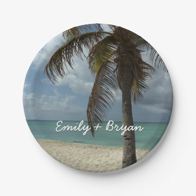 Aruban Beach I Beautiful Nature Scene Paper Plates (Front)