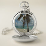 Aruban Beach I Beautiful Nature Scene Pocket Watch