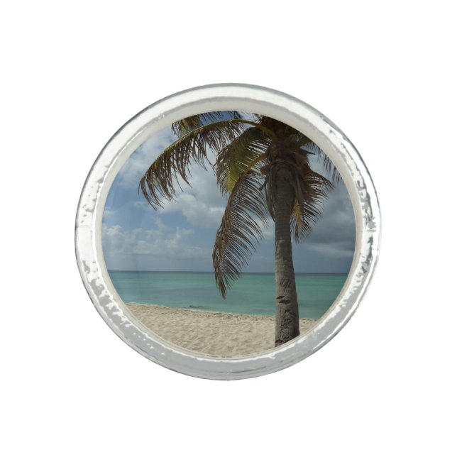 Aruban Beach I Beautiful Nature Scene Ring (Front)