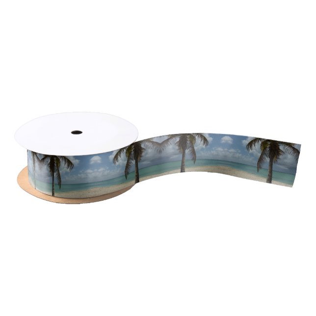 Aruban Beach I Beautiful Nature Scene Satin Ribbon (Spool)