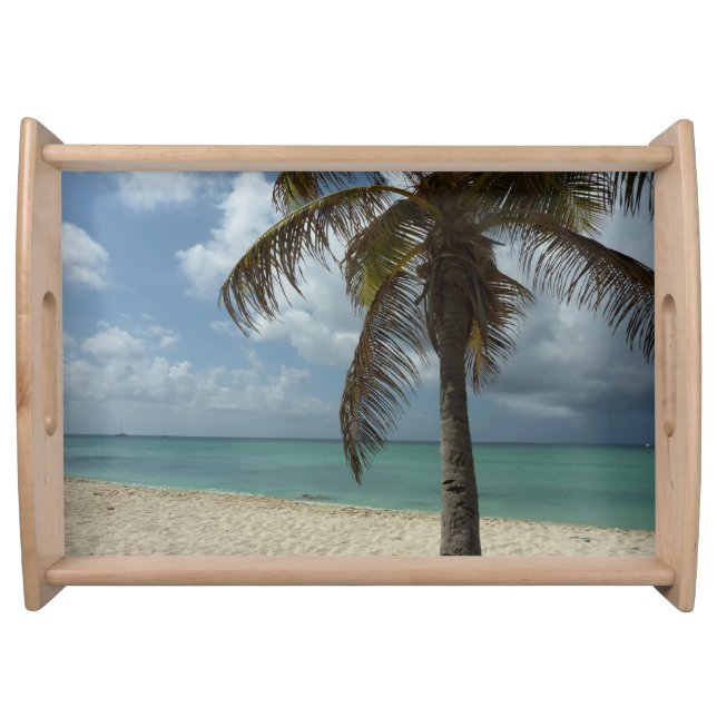 Aruban Beach I Beautiful Nature Scene Serving Tray (Front)