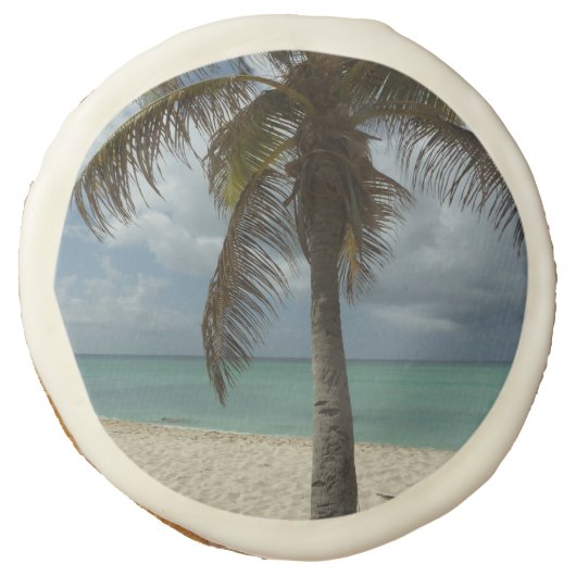 Aruban Beach I Beautiful Nature Scene Sugar Cookie (Front)