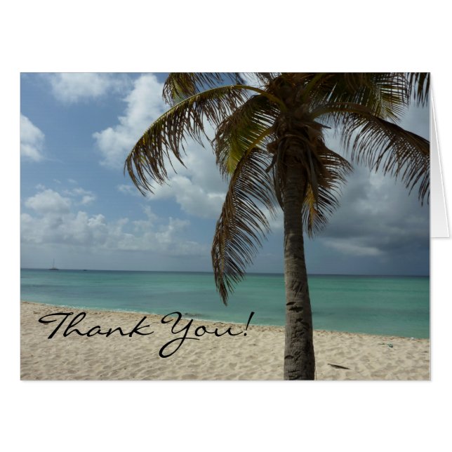 Aruban Beach I Thank You Card (Front Horizontal)