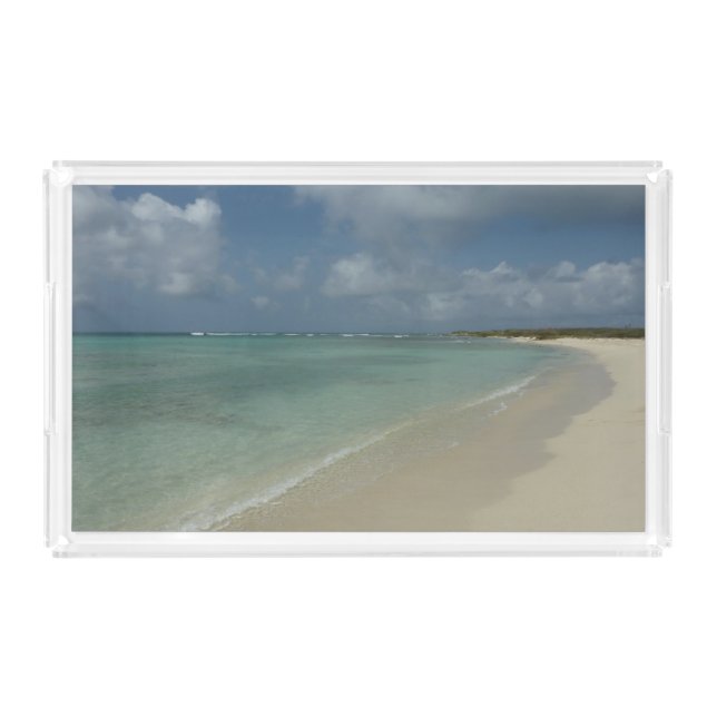 Aruban Beach II Beautiful Nature Scene Acrylic Tray (Front)