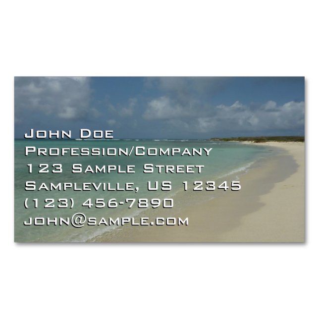 Aruban Beach II Beautiful Nature Scene Business Card Magnet (Front)
