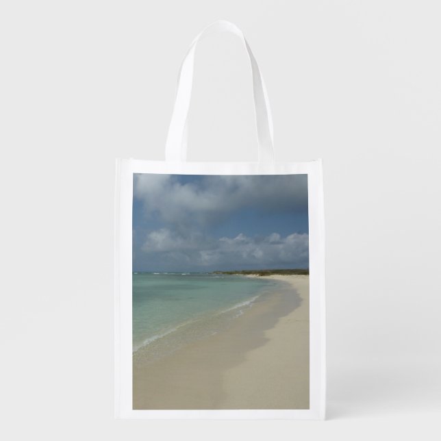 Aruban Beach II Beautiful Nature Scene Grocery Bag (Front)