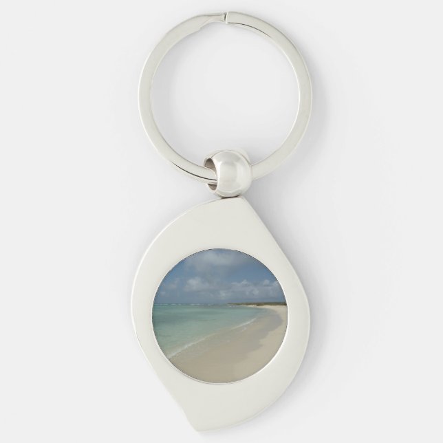 Aruban Beach II Beautiful Nature Scene Keychain (Front)
