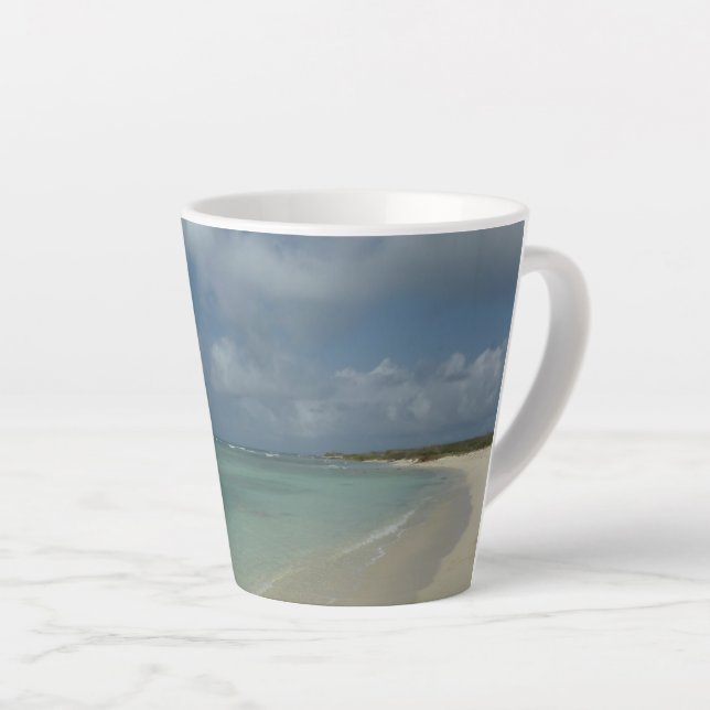 Aruban Beach II Beautiful Nature Scene Latte Mug (Right Angle)