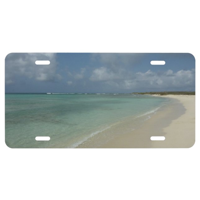 Aruban Beach II Beautiful Nature Scene License Plate (Front)