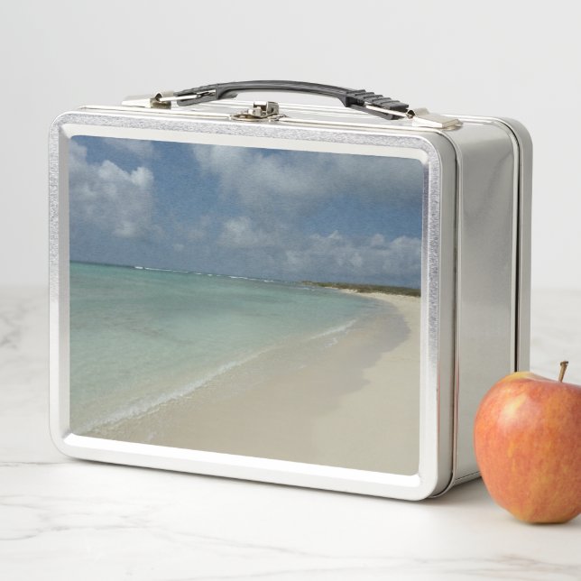 Aruban Beach II Beautiful Nature Scene Metal Lunch Box (In Situ)