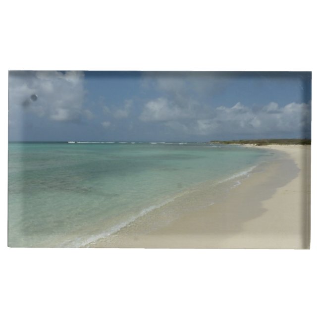 Aruban Beach II Beautiful Nature Scene Place Card Holder (Front)