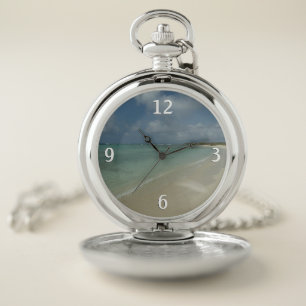 Aruban Beach II Beautiful Nature Scene Pocket Watch