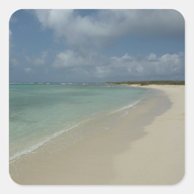 Aruban Beach II Beautiful Nature Scene Square Sticker (Front)