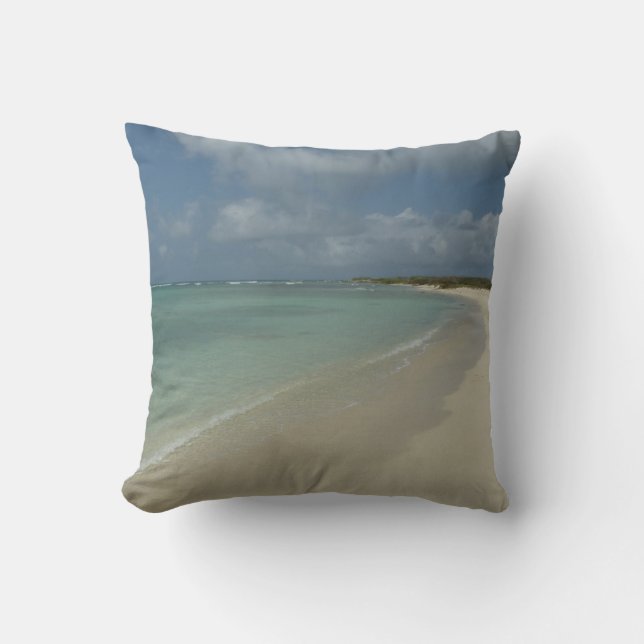 Aruban Beach II Beautiful Nature Scene Throw Pillow (Front)