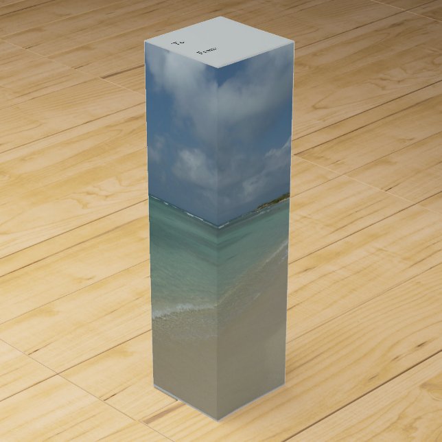 Aruban Beach II Beautiful Nature Scene Wine Gift Box (Front)