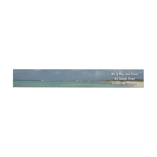 Aruban Beach II Beautiful Nature Scene Wrap Around Label (Individual)