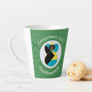 Aruban Black Angel Christmas Flag Personalized Latte Mug
