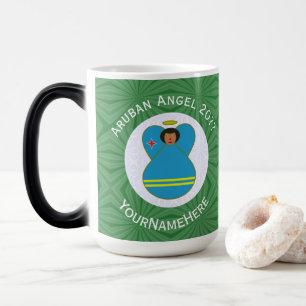 Aruban Flag Angel Christmas Personalized Color Morph Mug