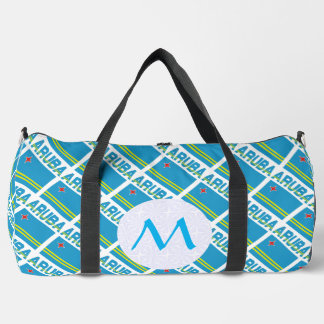Aruban Flag Tiled Monogrammed Duffle Bag
