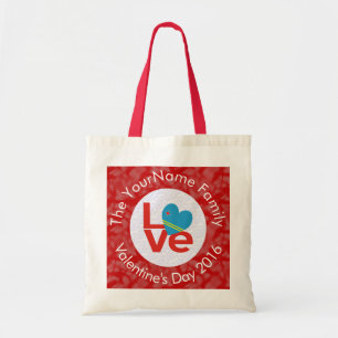 Aruban Red Letters LOVE Flag Personalized  Tote Bag