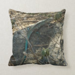 Aruban Whiptail Lizard Tropical Animal Photography Throw Pillow