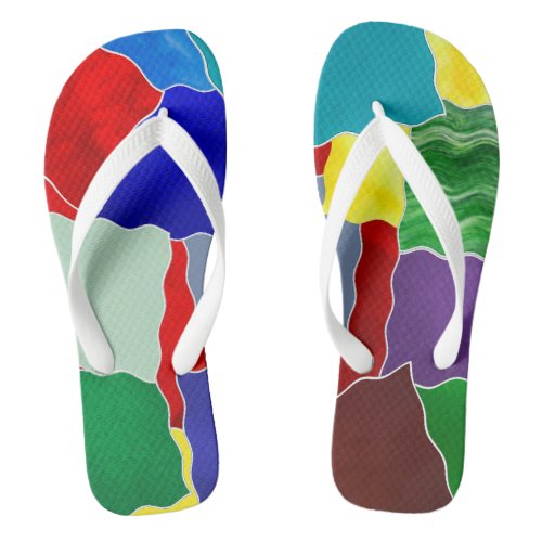 Arubas Colorful Patches Flip Flops