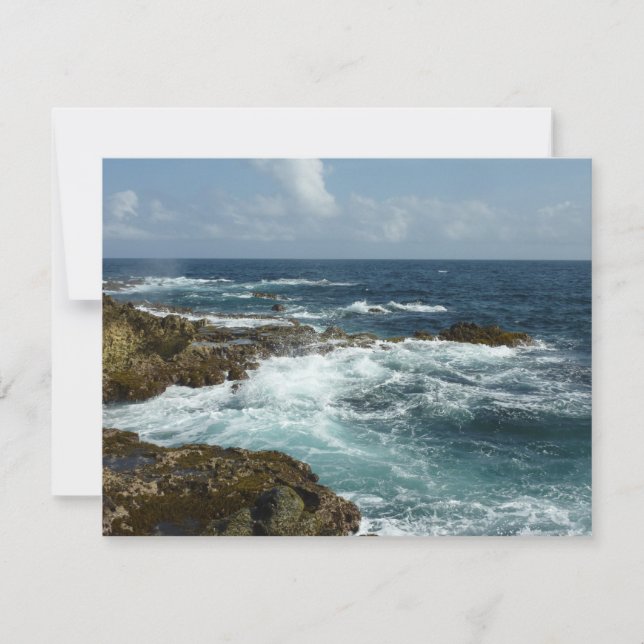 Aruba's Rocky Coast and Blue Ocean (Front)