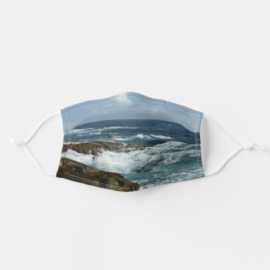 Aruba's Rocky Coast and Blue Ocean Adult Cloth Face Mask (Front, Unfolded)