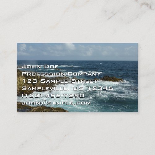 Arubas Rocky Coast and Blue Ocean Business Card