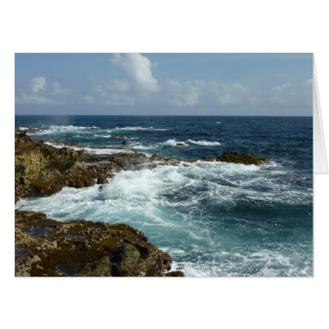 Aruba's Rocky Coast and Blue Ocean Card (Front Horizontal)