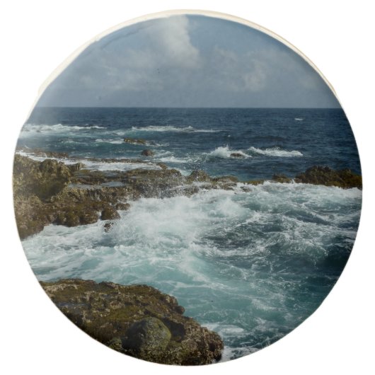 Aruba's Rocky Coast and Blue Ocean Chocolate Covered Oreo (Front)