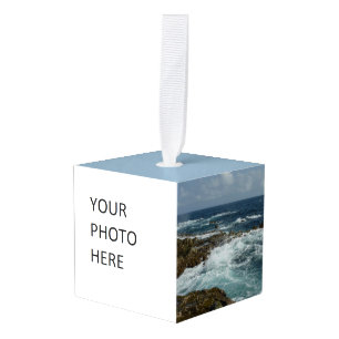 Aruba's Rocky Coast and Blue Ocean Cube Ornament