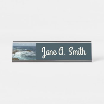 Aruba's Rocky Coast And Blue Ocean Desk Name Plate by mlewallpapers at Zazzle