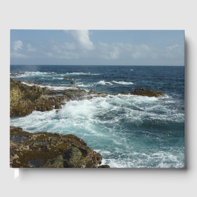 Aruba's Rocky Coast and Blue Ocean Guest Book (Front)