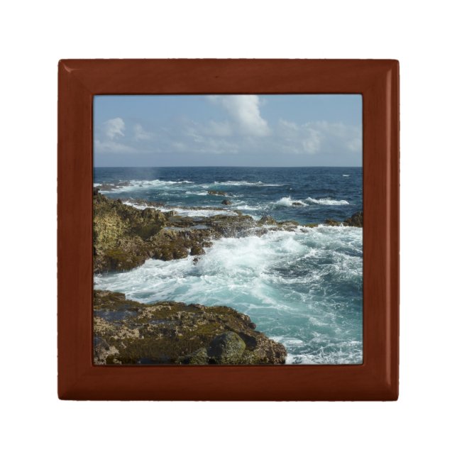 Aruba's Rocky Coast and Blue Ocean Keepsake Box (Front)