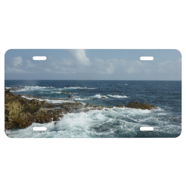 Aruba's Rocky Coast and Blue Ocean License Plate (Front)