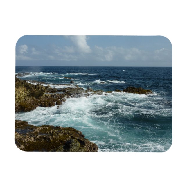 Aruba's Rocky Coast and Blue Ocean Magnet (Horizontal)