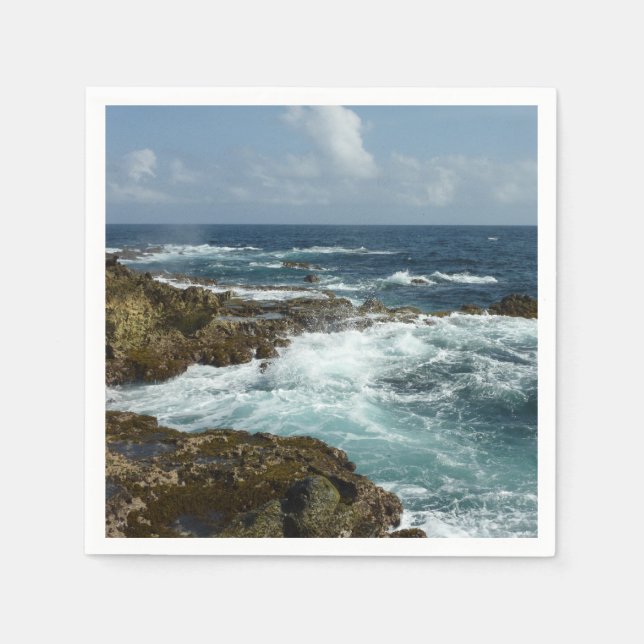 Aruba's Rocky Coast and Blue Ocean Paper Napkins (Front)