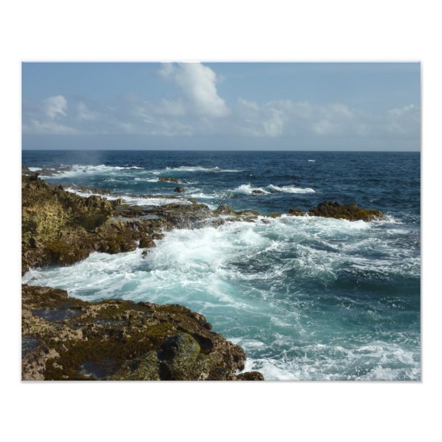 Aruba's Rocky Coast and Blue Ocean Photo Print (Front)