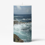 Aruba's Rocky Coast and Blue Ocean Pillar Candle