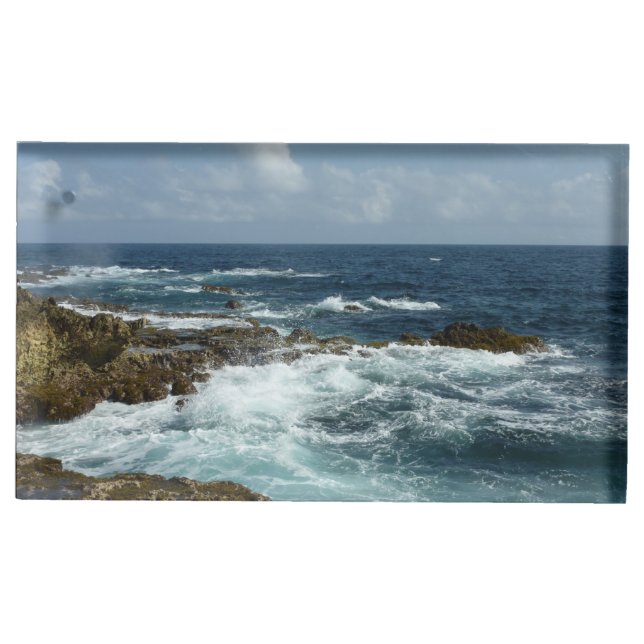 Aruba's Rocky Coast and Blue Ocean Place Card Holder (Front)