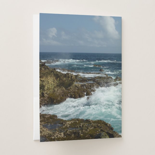 Aruba's Rocky Coast and Blue Ocean Pocket Folder (Back)