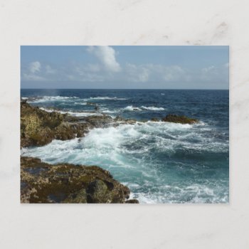 Aruba's Rocky Coast And Blue Ocean Postcard by mlewallpapers at Zazzle
