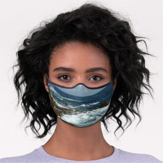 Aruba's Rocky Coast and Blue Ocean Premium Face Mask (Worn)