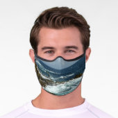Aruba's Rocky Coast and Blue Ocean Premium Face Mask (Worn)