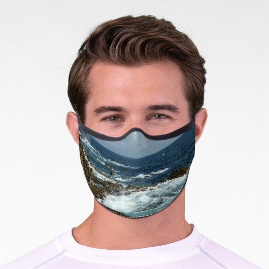 Aruba's Rocky Coast and Blue Ocean Premium Face Mask (Worn)