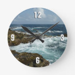Aruba's Rocky Coast and Blue Ocean Round Clock