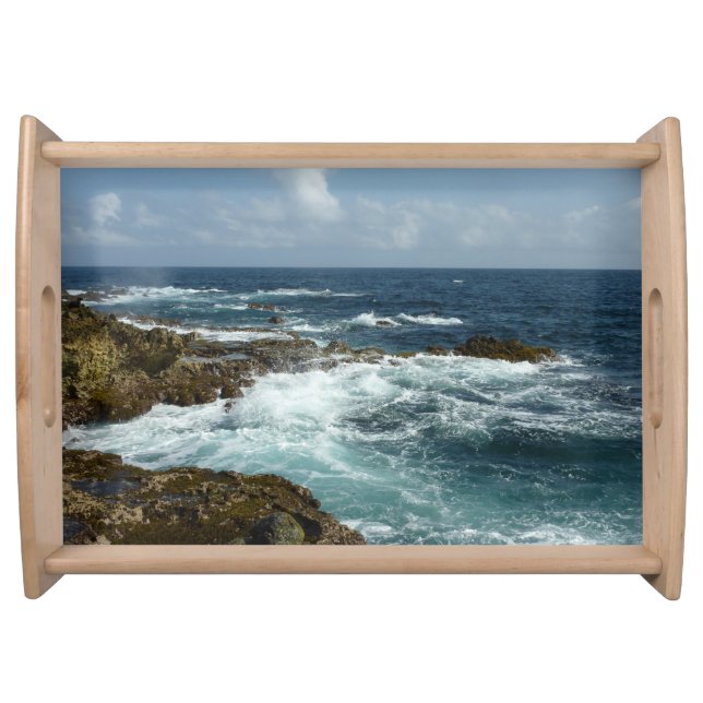 Aruba's Rocky Coast and Blue Ocean Serving Tray (Front)