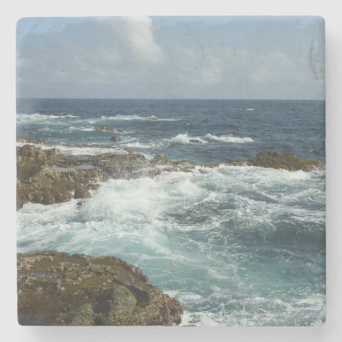 Arubas Rocky Coast and Blue Ocean Stone Coaster